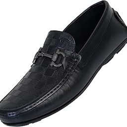 Checkered Premium Black Men's Genuine Leather Loafers | Flexible Slip-ons with Cushioned Footbed & Anti-Skid Grip | Casual and Office Wear for Men | Stylish Shoes for Men-image-71