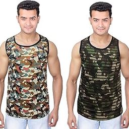 Men's Army Round Neck Vest Camouflage -Vest Pack 2 (Green,Brown)-image-22