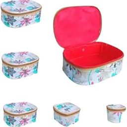 Women's Set of 5 kit Vanity Box for Makeup, Bindi,Shaving Storage Box | White | Cardbord,Raxin-28