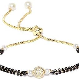 Women's Elegant Hand Mangalsutra -Traditional Indian Jewelry & Adjustable Fit - for Weddings & Special Occasions Ideal Gift for Her (Hand Mangalsutr-White Ball)-image-80