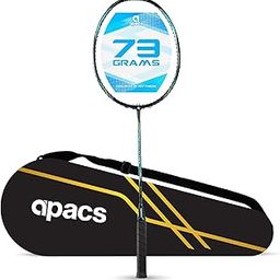 Apacs Counter Attack (Ultralight 73g, 35 LBS) Made in Vietnam | Japanese Graphite Unstrung Badminton Racket with Full Cover | G2-4 1/8 inches (Black Matt)-20