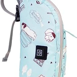 Enakshi (LABEL) Creations Infant Feed Bottle Bag Portable Heating Milk Warmer for Car Business Trip Blue-image-26