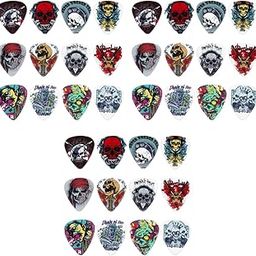 ZIBUYU® 36PCS Guitar Picks PVC 1mm Medium Heavy Rock and Roll Bizarre Aesthetics for Bass Electric Acoustic Guitar Accessories-image-10