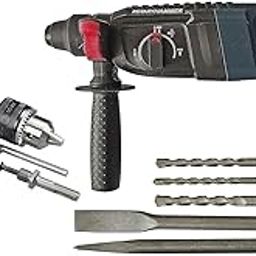 INDITRUST DUMDAAR DM26 1250W 26mm Hammer Machine with 5pc Hammer bit 13mm drill chuck & Adaptor and 13pc HSS drill set Rotary hammer (BLUE) 100% Copper Winding-29