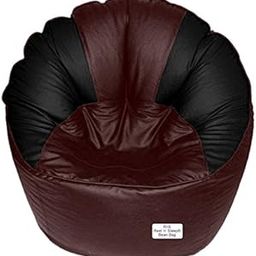 RnS Rest 'n' Sleep - Bean Bag Mudda Chair Filled with Beans for Living Room, Bed Room for Relaxing, with 1 Year Warranty (XXXL, Black/Brown)-image-92