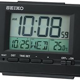 Seiko Elegant Rectangular Black Plastic Beep Alarm Digital Table Clock with Calendar, Thermometer, DST, Snooze (Size: 12.2 x 4.5 x 9.2 CM | Weight: 110 Gram)-picture-22