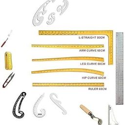 NTGS 17-Piece Tailoring Ruler & Sewing Tool Set – Pattern Making Kit with Arm, Leg, Hip Curves, Measuring Scales, French Curves, and Dressmaking Accessories-image-46