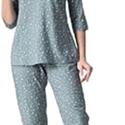 Women's Printed Rayon Night Wear Top and Bottom Night Suit Set-image-56