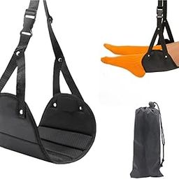 MTROYALDIA Airplane Foot Rest Adjustable Sling Foot Hammock for Flight Folding Foot Rest Travel Accessories with Storage Bag Portable Plane Travel Footrest for Airplanes Office Under Desk-image-73