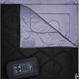 Hacer HC-2000 Dual Couple Camping Sleeping Bag Open Comforter & Mattress +5 Degree Winter 210T Polyester Lining Hiking Trekking Bags Baby (6.9ft x 5.2ft, Black & Grey, 5°C to +10°C, 2.2kg)-image-13