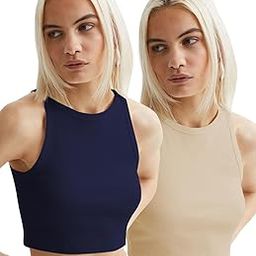 Women's Lycra Stretch Regular Round Neck Sleeveless Top (Pack of 2)-image-99