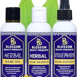 Blossom Hair Care Regimen Combo for Men & Women | Amla Reetha Shikakai Shampoo, Hibiscus Amla Hair Oil, Rosemary Hair Toner Spray | 100% Natural, Chemical-Free, Anti-Dandruff & Nourishing-5