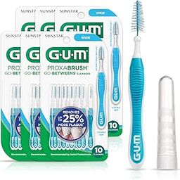 GUM - 3614FCW Proxabrush Go-Betweens Interdental Brushes, Wide, Plaque Removal, 10 Count, (Pack of 6)-picture-13