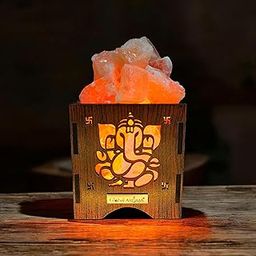 Global Aroma Ganesha Himalayan Rock Salt Lamp Basket for Positive Energy, Vastu, Healing, Harmony, Purification, Best Wellness-27