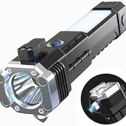 Krush Torch Light,LED 3W Torch Light Rechargeable Torch Flashlight,Long Distance Beam Range Car Rescue Torch with Hammer Window Glass and Seat Belt Cutter Built (Pack of 1 PCS)-7