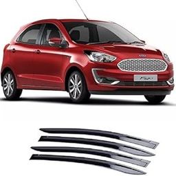 Malik AUTO Car Window Door Visor Rain Guard Side Wind Deflector Compatible with Ford Figo (Set of 4)-0