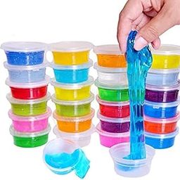 YBN Slime kit, Colors Non-Toxic Clear Crystal Slime Soft Jelly Clay Putty mud Stress Relief Toy Jelly Toy for Kids & Adult, DIY Slime Making- Multi Color (Pack of 12)-21