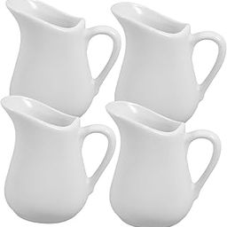 HOLIDYOYO Restaurant Grade Ceramic Milk Pitcher Set 4-piece Latte Creamer Syrup Dispenser Coffee Maker Supplies Easy Cleaning Multi-use-image-28