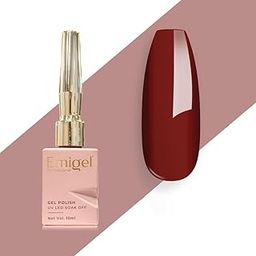 Emigel Professional UV Gel Polish AUBURN BROWN- E154 | Cured With UV LED Lamp | Super Glossy Finish |Quick Drying Nail Polish (12ml)-image-78