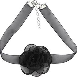Flower Lace Choker Necklace Rose Flower Charm Lace Collar Necklace for Women Wedding Costume Jewelry-6
