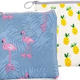 EQUVIA Cotton Washable Women's Printed Sanitary Napkin Zipper Pouch Bag Organizer Storage Bags (Multicolor) Set Of 2-picture-29