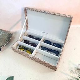 La Trove Belt Organiser for Wardrobe Closet Drawer Vegan Designer Leather (Champagne, 6 Slot Sunglasses)-image-26