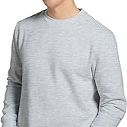 Mens Plain Pullover Sweatshirt Cotton Blend Long Sleeve Winter Sweatshirt for Men-image-5