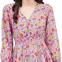 Casual Stylish Red Textured Polyester V Neck Tops for Women-image-46