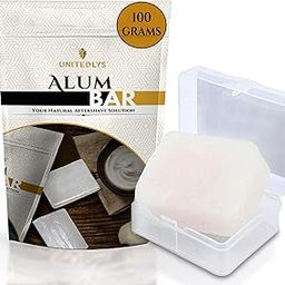 Unitedlys Premium Alum Stone Bar 100 gram with Travel Case | Natural Fitkari Stone for Skin Tightening & Water Purification | Crystal White Alum Bar for Underarms & Shaving|Gentle & Effective Phitkari-image-35