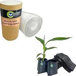 Absorbent Cotton Wool Roll 500gm used for makeup remover face cleansing multipurpose use and Sushila Agrofert's Plant Growing Bags 5X4 Inches 250 Pieces Small Size Seed Germination-13