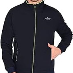 Men's Honeycombe Jacket | Full Sleeve Solid Men Casual Jacket (XL, Navy Blue)-image-5