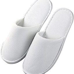 Diktmark White Disposable Slippers, for Cotton Closed Toe Breathable Non-Slip Slippers for Hotel, Salons, Home, Spa Slippers. Guests, Travel or Commercial Use for Men and Women (Pack of 6 Pair)-39