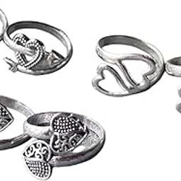 Women & Girls Metal Fancy Glossy finish Toe Ring Adjustable Bichiya/Leg Finger Ring-Combo-3 (A_C_P_110778_Silver)-image-12