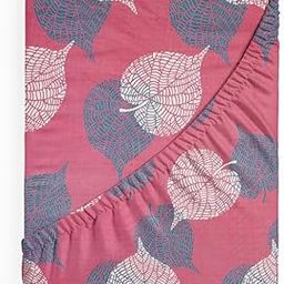 BSB HOME Premium Cotton 220tc Elastic Fitted Bedsheets with 2 Pillow Covers | King Size Bed with All Around Elastic 220 TC Supersoft Printed Pattren Breathable |Size-78 x72+10 inches | Pink & Grey-image-37