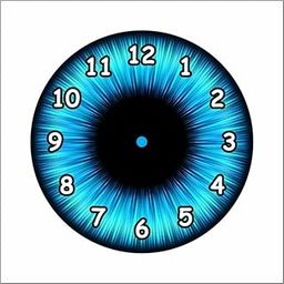 TERA MERA GIFT Blue Iris Eye Wall Clock, Modern Design, Black and Blue (8 inch)-image-60