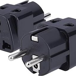 MX Europe Travel Adapter, India to Europe Schuko Plug- multipin Adapter 2 pin 3 Pin Universal Socket, Type E/F European Plug Worldwide Travel Adapter Use for Home Office & Multi-Purpose (Black_2 pcs)-3