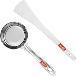 Sumeet Stainless Steel Perfect Dosa making Spoon/Ladle set of 2 Pcs (1 Turner, 1 Short Pour Ladle with Flat Base), 29.3 Centimeter-10