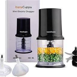 InstaCuppa Electric Chopper with Garlic Peeler, Stainless Steel Blades & Egg Beater Attachments, Busy Mom Kitchen Helper for Chopping, Mincing, Cutting, Grating Meat & Vegetable, 500 ML, 400W-image-9