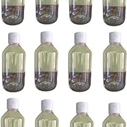 dinojames Empty Refillable Round Plastic Bottles with Flip Top Caps (White, 200 ml), Set of (12 Pcs.)-image-8