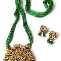 Handmade Terracotta Chain for Women Gold colour with black Colour beads work (SN-37)-image-5