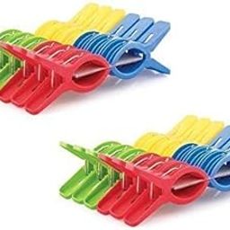 Generic Non Slip Multi Purpose Plastic Clothes Hanger Hanging Hooks Grips Cloth Drying Clips Cloth Pegs Set Pack of 20pcs-image-42