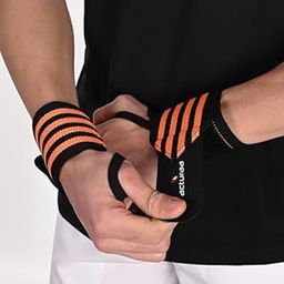 acturaa Wristband for Men & Women | Wrist Supporter for Gym |Straps for Gym |Gym Accessories for Men |Sweat Band for Wrists - Orange Pair-image-61