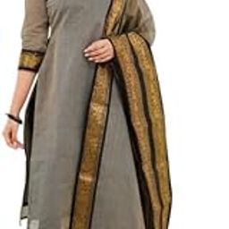 Women's Kanjivaram Traditional Cotton Kurta with Dupatta – South Indian cultural design Kurti Set,Ideal for Festive, Party, Wedding-image-27