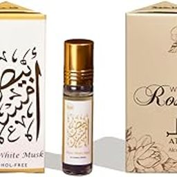 White Musk & White Rose Attar Perfume Oil by Dukhni | 14+ hr Long Lasting Arabic Oils, Unisex Gifts | Soft musk Ittar Roll On Perfume and pure white rose scent, travel friendly, mini pocket perfumes-47