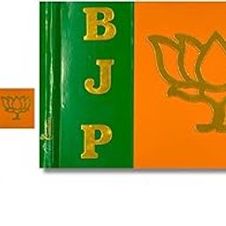 Almoda Creations Bhartiya Janta Party BJP Car Bonnet Flag Only Universal Fit All Car Types-image-34