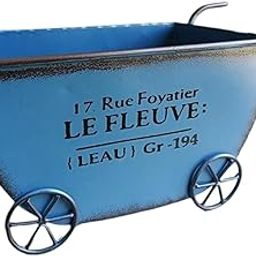 SAZ DEKOR® Flower Cart Compact Modern Small Sturdy Flower Pots for Yard Outdoor Balcony Blue-image-62
