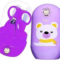 PIKIPOO 4-in-1 BPA-Free Baby Infant and Toddler Grooming Kit with Scissors (Purple)-image-82