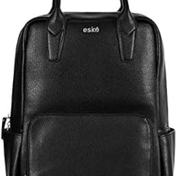 Owen Vegan Leather Laptop Backpack for Men | Fits 15" Laptop | Slim Office Bag with Trolley Strap | Adjustable Straps | Pebbled Finish | Work, Travel, College | Stylish & Professional-picture-15