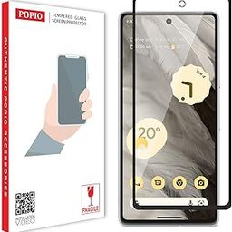 POPIO Tempered Glass Screen Protector Compatible For Google Pixel 7 (Black) With Edge To Edge Coverage And Easy Installation Kit for Smartphone-99