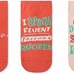 SocksXpress F.R.I.E.N.D.S. Official Merchandise - Pack of 3 Low-Cut Socks for Women | Iconic Quotes Design-33